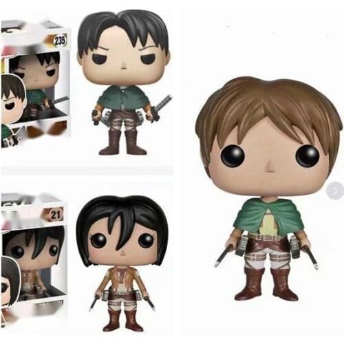 Anime Attack on Titan P.O.P 235 Captain Levi Ackerman 21 Q version figure boxed about 10cm