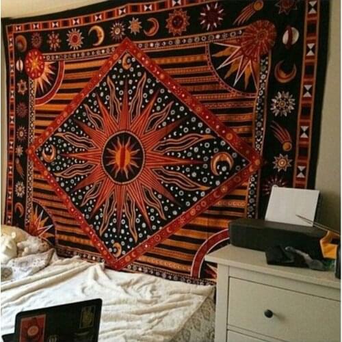 Retro Indian mandala tapestry hippie wall hang yoga digital print beach towel sunscreen square shawl multi-purpose blanket