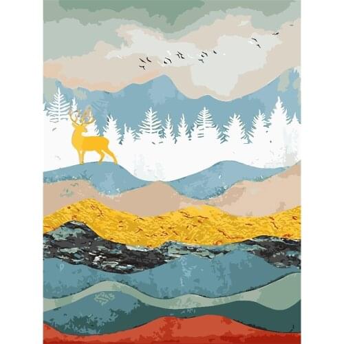 Landscape Mountain Sunrise DIY 11CT Cross Stitch Embroidery Kits Craft Needlework Set Printed Canvas Cotton Thread Design