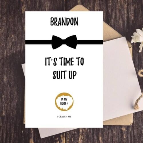 Personalize name Groomsman Proposal Scratch Off cards, funny Groomsmen Proposal Card Set, Best Man proposal scratch off cards