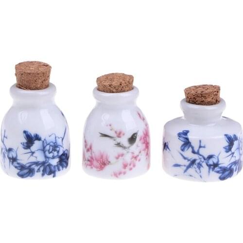 1PC DIY Nail Art Tools Peony Mini Ceramic Glass Dappen Dish Bowl Cup With Wood Lid Acrylic Liquid Glitter Powder Bottle