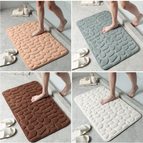 Cobblestone Embossed Doorway Rugs Home Living Room Floor Area Mat Bedroom Bathroom Absorbent Floor Mats Anti-Skid Carpets