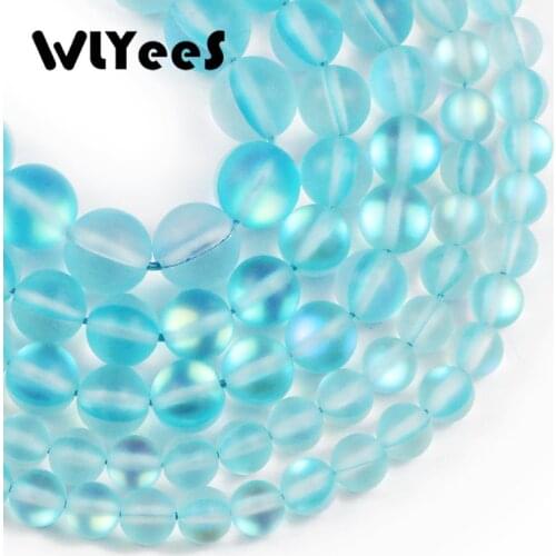 Matte Lake Blue Labradorite Natural Stone Round Loose Spacer Beads For Jewelry Making DIY Charms Bracelet Ear Studs 6 8 10mm 15"