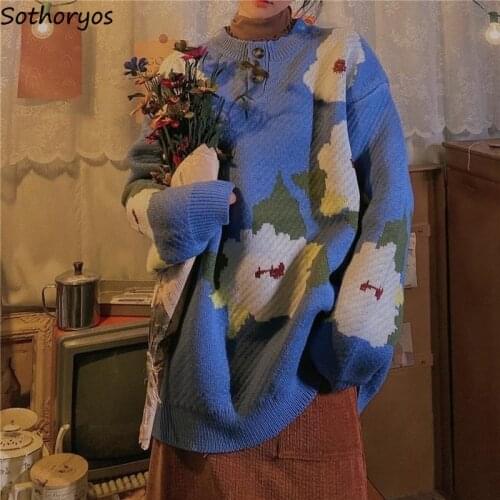 Ins Fashion Sweaters Women Pullovers O-neck Oversize Simple All-match Streetwear Teen Girls Knitwear Thermal Jumpers Preppy Chic