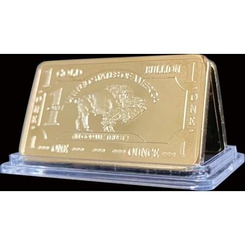Mint 1 Troy Ounce Buffalo United States Gold Bullion Bar Replica Coins Collection Non-Currency