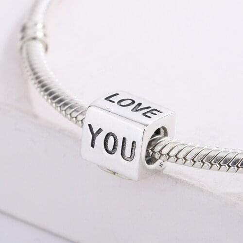 Fashion New 925 Sterling Silver Limited Edition I LOVE YOU Dice Pendant Charm Bracelet DIY Jewelry Making For Pandora