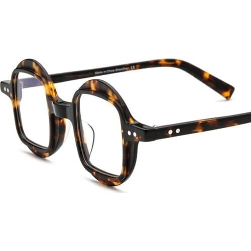 2021 New Brand High Quality Acetate Glasses Frame Men Personality Square Eyeglasses For Women Clear Lens Prescription Eyewear
