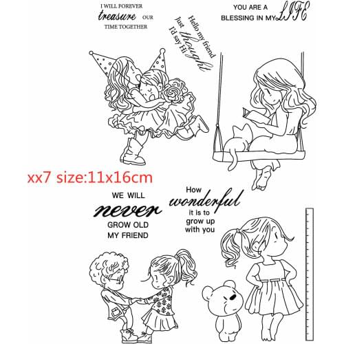 Play girl Transparent Silicone Rubber Stamp and metal die Sheet Cling Scrapbooking DIY Cute Pattern Photo Album embossing