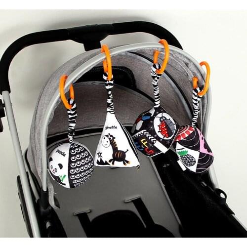 Baby Rattle Toys Black&White Animals Baby Bed Bell Safety Seat Plush Toy Baby Trolley Bed Wind Chimes Rattles Bell Crib Hanging