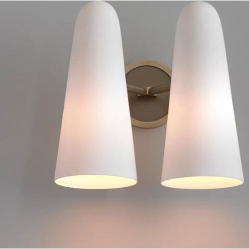 Modern Milk Glass Wall Lamp Nordic Bedroom Wall Sconces Bathroom Light Fixtures Dining Room Cafe Office Luminaire for Home Decor