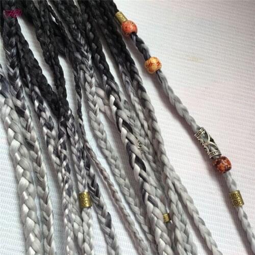 Style Tibet silver Silver Dreadlock Beads 20Pcs Braid Hair Beads NEW Hair 7mm Hole Clip+Free Tibetan Silver Bead Big Hole Rings