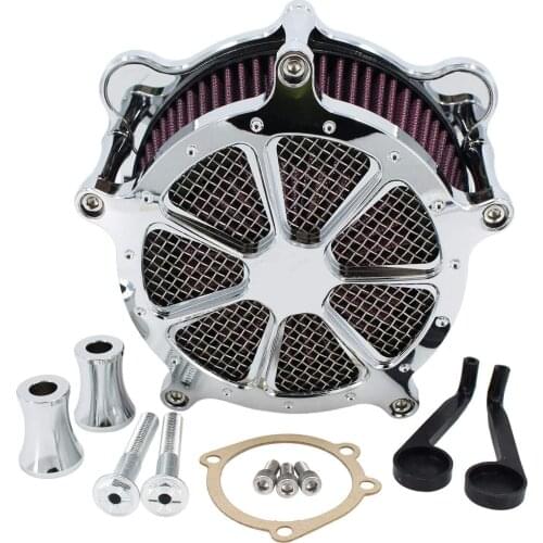Air Cleaner Intake Filter System Kit Contrast Cut for Harley-Davidson Touring Road Electra Road Street Softail Dyna FXR Chrome