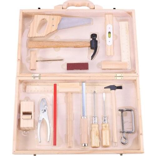 Child Maintenance Management Toolbox Toy Disassembly Multi-Purpose Carpentry Box Wooden Boy Play House Puzzle Kit