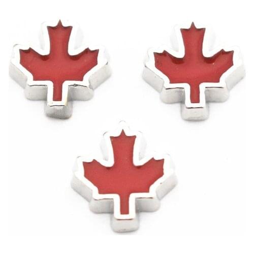 New Arrive 10pcs/lot maple leaf Floating Charms Fit Living Glass Floating Lockets Bracelet DIY Charms Jewelry Accessory