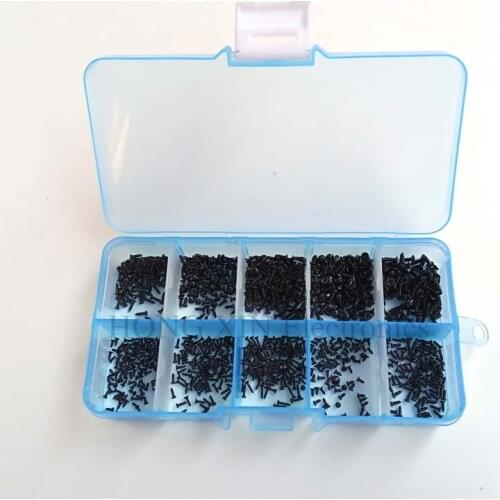 1000Pcs/set M1 M1.2 M1.4 M1.7 Mix Phillips Head Micro Screws Flat Head Self-tapping Electronic Small Wood Screws Kit