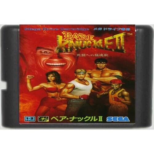 Bare Knuckle II 16 bit Game Card For Sega MegaDrive & Genesis System
