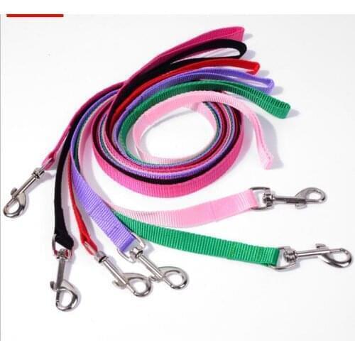 200PC 6Colors 110cm*1.5cm Nylon Pet Dog Leash Harness Dog Collar Walking Training Leash Cats Dog Harness Collar Leash Strap Belt