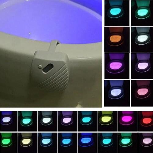 24 Colors Toilet Light Motion Sensor Light Seat Lamp LED Night Light Color Changing Toilet Bowl Light Hanging Night Lamp