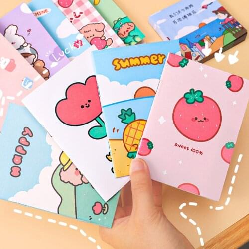 30 Pieces/Lot) Cute Stationery Small Notebook Cartoon Notepad Soft Copy Kindergarten Prize Gift Wholesale