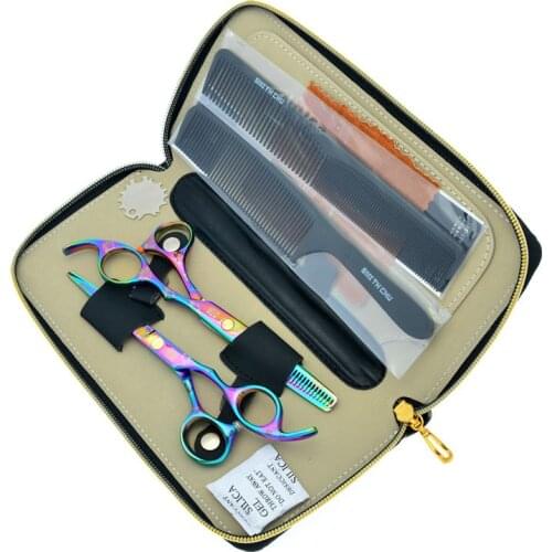 5.5" 6.0" Rainbow Hair Cutting Scissors Salon Hair Shears Professional Hairdressing Barber Thinning Tesoura Haircut Tool LZS0271