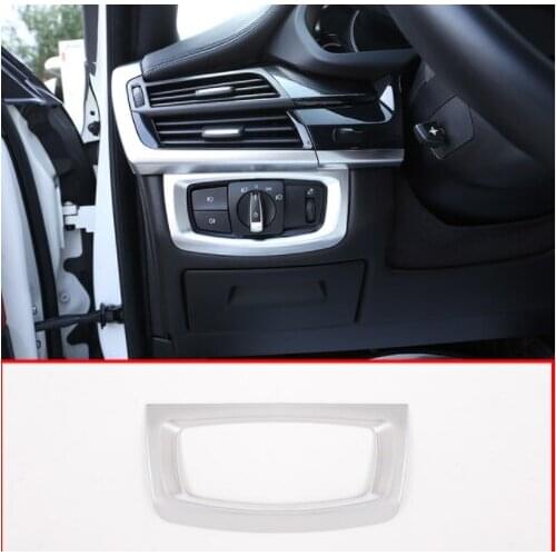 ABS Chrome Matte Silver Headlight Lamp Switch Decoration Frame Cover Trim For BMW X5 f15 2014-2018 Car Accessories