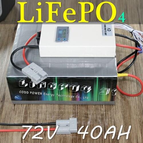 72V 40AH Electric Bicycle motorcycle Scooter LiFePO4 Battery Pack 4000W BMS