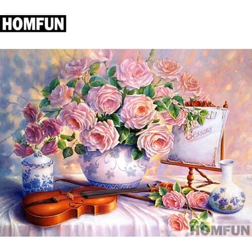 HOMFUN Full Square/Round Drill 5D DIY Diamond Painting "Rose flower" Embroidery Cross Stitch 5D Home Decor Gift A01435