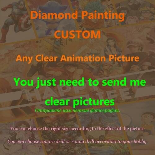 Anime Photo Custom Diamond Painting 5D Mosaic Full Square Round Drill Diamond Of Rhinestone Embroidery Pictures Sale Home Decor