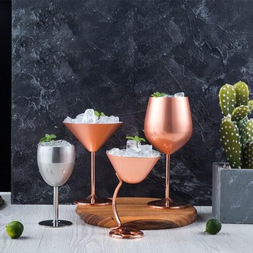 304 Anti-Drop Stainless Steel Wine Glass Ice Cream Goblet Cocktail Cup Champagne Dessert Party Supplies Home Drinkware