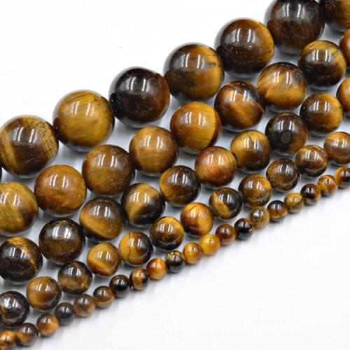 Natural Yellow Tiger Eye Round Stone Beads Wholesale Loose Beads for Fashion Jewelry Making Accessories
