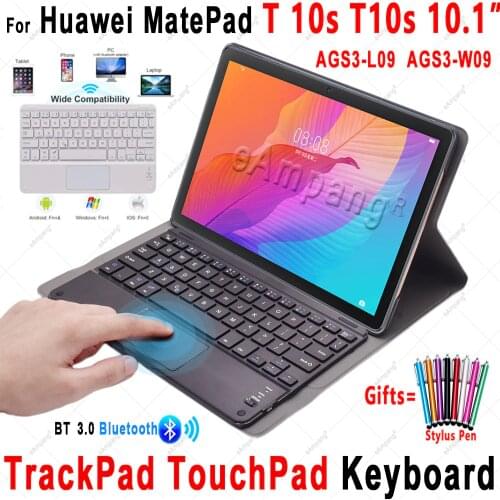 TouchPad Keyboard Case for Huawei MatePad T 10s Case T10s AGS3-L09 AGS3-W09 3.0 Bluetooth TrackPad Keyboard Cover Funda Copa