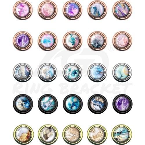 Luxury Marble Cell Phone Ring Holder Stand Kickstand Round Metal Grip Holder for iPhone 12 Pro Max Universal Smartphones Tablet