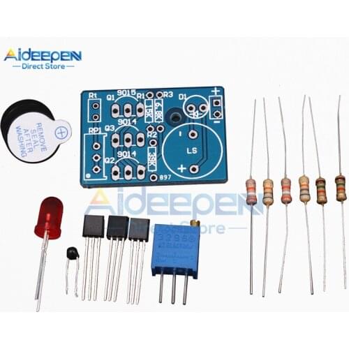 DC 3V-5V DIY Kit Temperature Alarm Electronic Temperature Controller Sound Light Alarm Suite ICSK061A Thermal Buzzer Thermistor