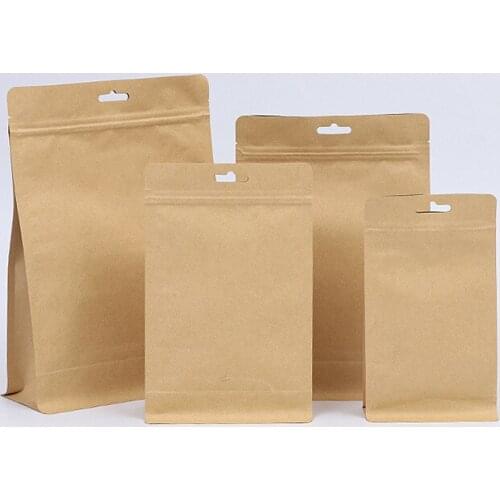 Ferimo 100pcs Wholesale oil proof bread baking bag, takeaway, eight side sealed kraft paper storage bags