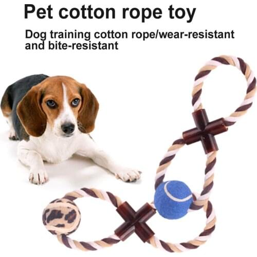 Bite-resistant Pet Dog Puppy Cotton Rope Knot Chewing Ball Teething Toy Gift