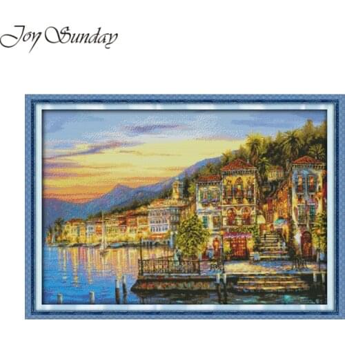 Joy Sunday Counted Cross stitch kit Landscape Pattern Printed on Canvas 11CT 14CT DMC DIY Handwork Chinese Embroidery Needlework