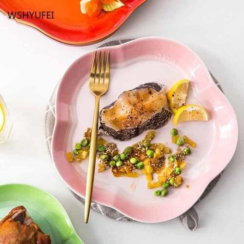 Western-style ceramic tableware, creative breakfast dessert plate, exquisite French ceramic tableware, household hot bakeware