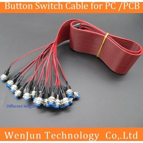 Computer 10MM Apertures SWtich with Power Button reset button Cable for PC