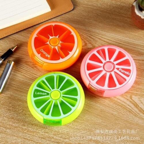 Portable storage box with round shape and per week for fruit pill box pill organizer storage box organizer medical box