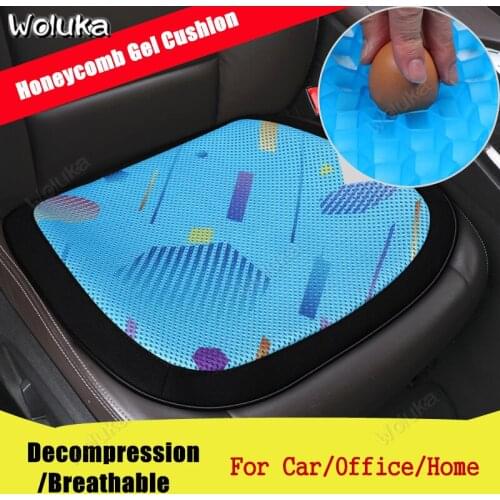 Car Seat Mat Vitality Gel Honeycomb Portable Car Dual-use Summer Single Piece Butt Car Pad Four Seasons Seat Cushion CD50 Q01