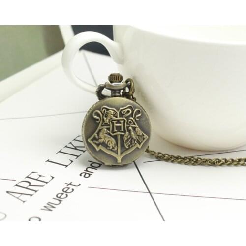 Movies Theme Quartz Pocket Watch Necklace Chain Hogwarts the Deathly Hallows Women Men Watches Gifts Drop Shipping watch