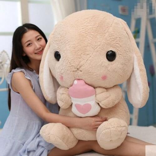 Dorimytrader cuddly soft cartoon bunny plush toy pillow big stuffed anime rabbit doll Christmas gift decoration 3 sizes DY61819