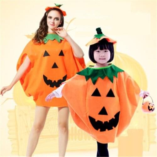 Non-woven Halloween Costumes Children Pumpkin Makeup Show Clothes Halloween Party Parent-child Interactive Decoration PropsYK101
