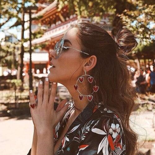 New Hot Sale Ornament with Love Earrings Great Circle Exaggerated Evil Eye Earrings for Women earings fashion jewelry