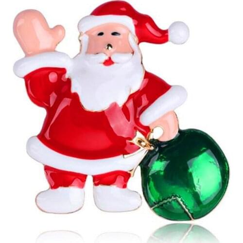 New Christmas gift jewelry Europe and America selling Santa Claus cartoon drop oil gift sweater brooch