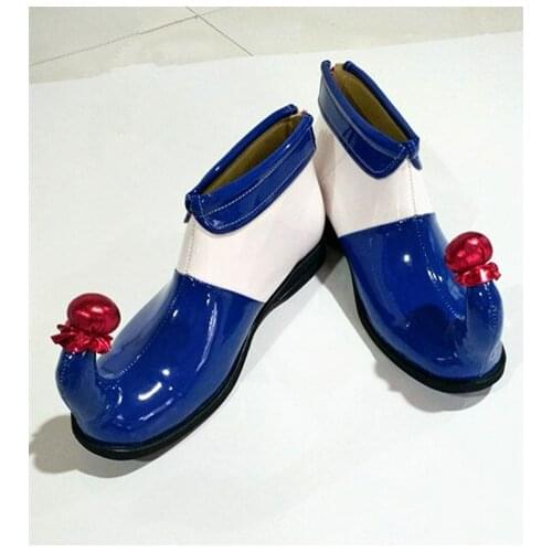 Blue white clown shoes funny clown boots halloween cosplay accessories festival cosplay shoes