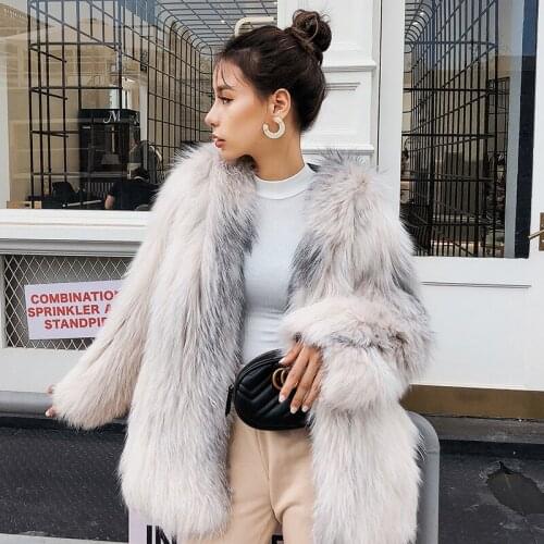 Autumn Winter Coat Real Fox Fur Jacket Korean Long Jackets Vintage Women Clothes Chaqueta Mujer MY954