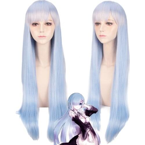 Anime Comic Re:Life in a different world from Zero Cosplay Wigs Ram Rem Cosplay Wig Synthetic Wig Long Women Blue Pink Hairs