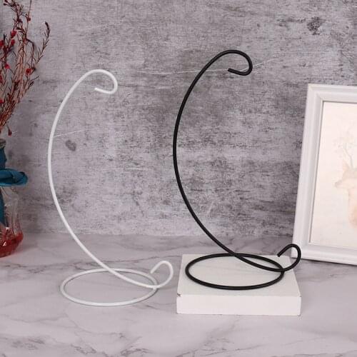 5PC Bauble Holder Ornament Hanging Display Plant Stand Hanger Iron Art Home Decoration Retro Glass Ball Hanging Stand Holder