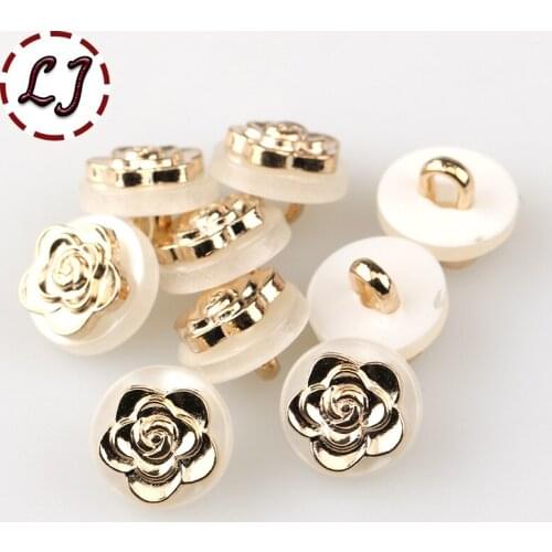 Free shipping new fashion button 10pcs/lot combined buttons white round zinc alloy button T-shirt buttons sewing accessories